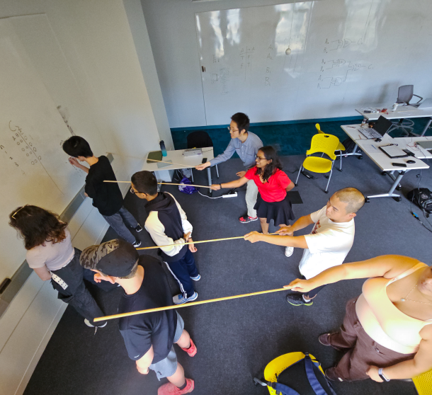 Students working